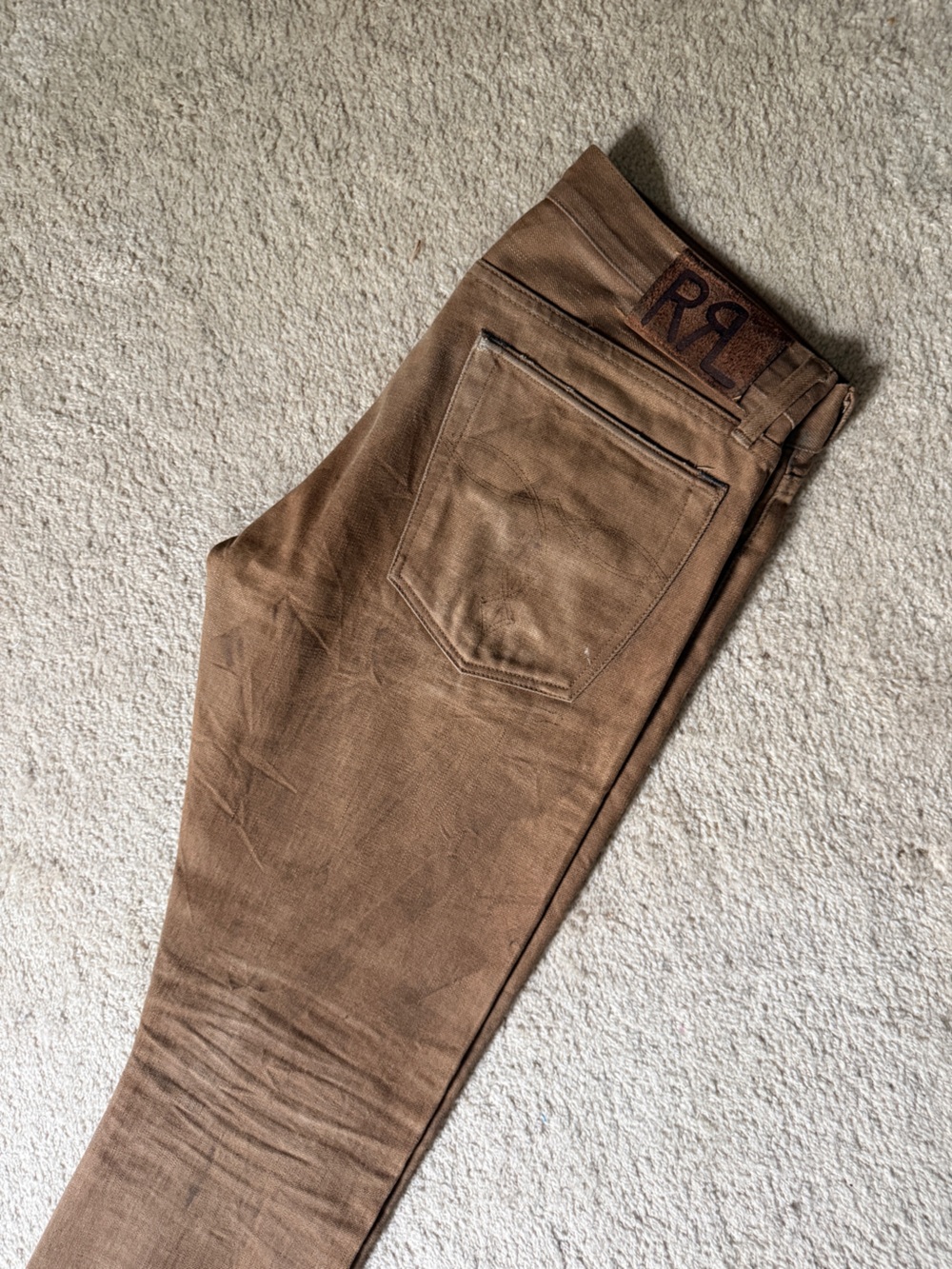 Double RL Mens Coated Jeans
